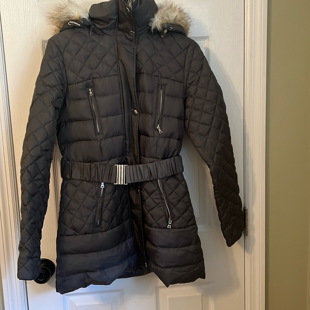 NWOT Moda International: Down coat with detachable fur hood